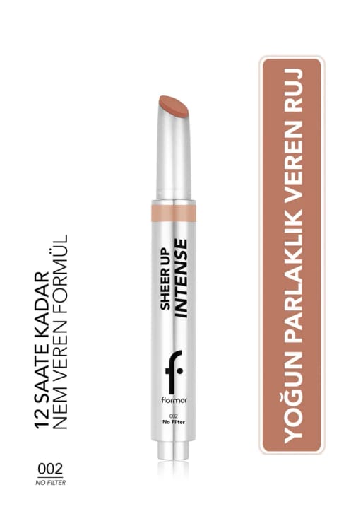 Flormar Sheer Up Intense ژل رژ لب کرمی براق - 002 No Filter