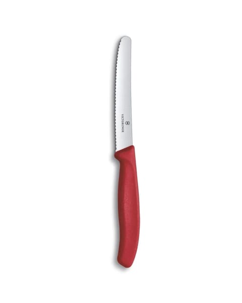 چاقوی گوجه‌ای دندانه‌دار Victorinox مدل Swiss Classic، فولاد ضدزنگ، ۱۱ سانتی‌متر، قرمز