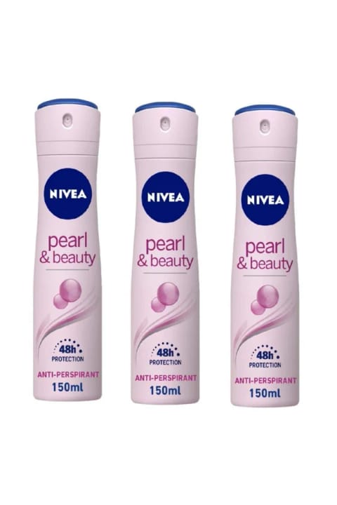 NIVEA دئودورانت اسپری 150 میلیلیتر Pearl Beauty ویژه بانوان (بسته 3 عددی)