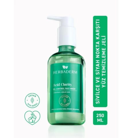 Herbaderm شستشوی صورت کنترل چربی Acid Clarity 250 میلی‌لیتر