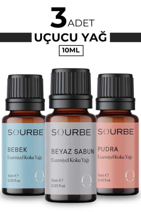 SOURBE روغن معطر اسانس خالص بوی صابون بچه ۱۰ میلیلیتر (۳ عددی)