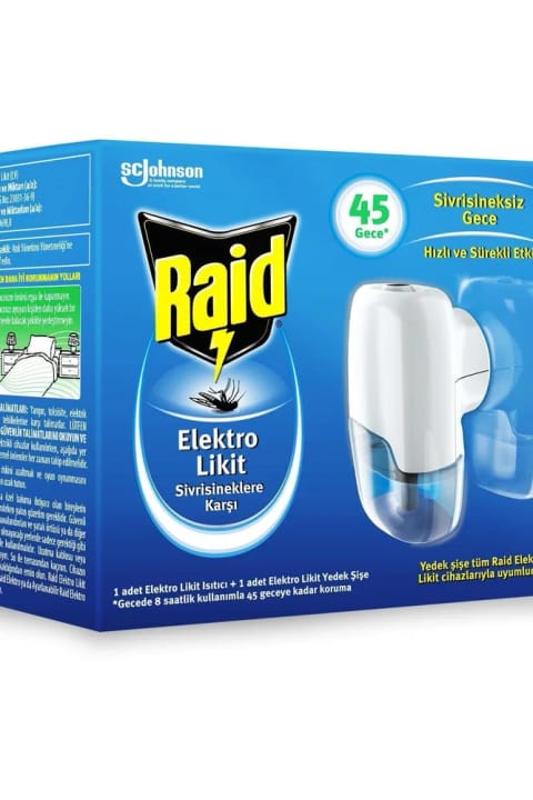 Raid دستگاه مایع برقی و 1 عدد شارژ 45 شب (پشه)