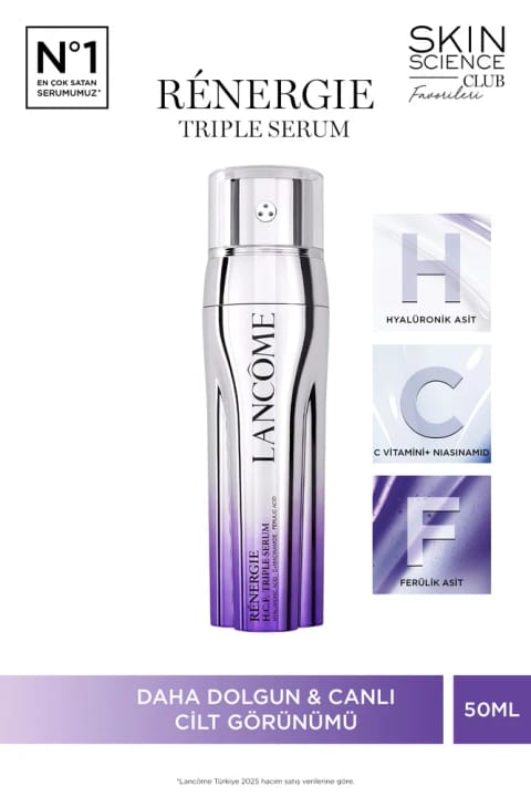 Lancome Renergie Triple Serum Hyaluronic Acid، Vitamin C + Niacinamide، Ferulic...