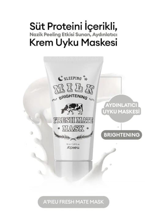 ماسک خواب روشن‌کننده Missha با پروتئین شیر ۵۰ میلی‌لیتر A'PIEU Fresh Mate ...