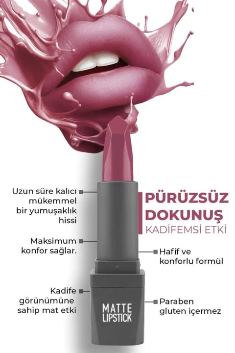 Alix Avien رژ لب مات مخملی بلندمدت با رنگ دهی غلیظ و مرطوب‌کننده — 416 Berry Pink