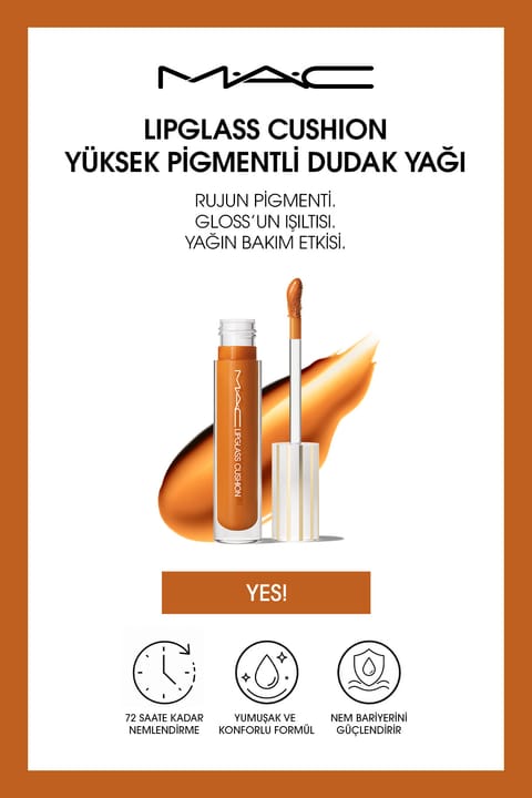 روغن لب M·A·C Lipglass Cushion با پیگمنت بالا - Yes!