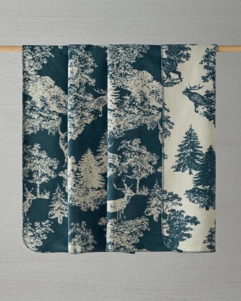 پتو تک‌نفره نخی Forest toile، 150×200 سانتی‌متر، سبز