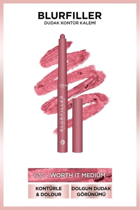 مداد خط لب L'Oreal Paris Blurfiller - 635 Worth It Medium