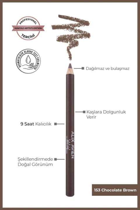 مداد ابرو قهوهای بلندمدت و شکلدهنده Alix Avien — 153 Chocolate Brown