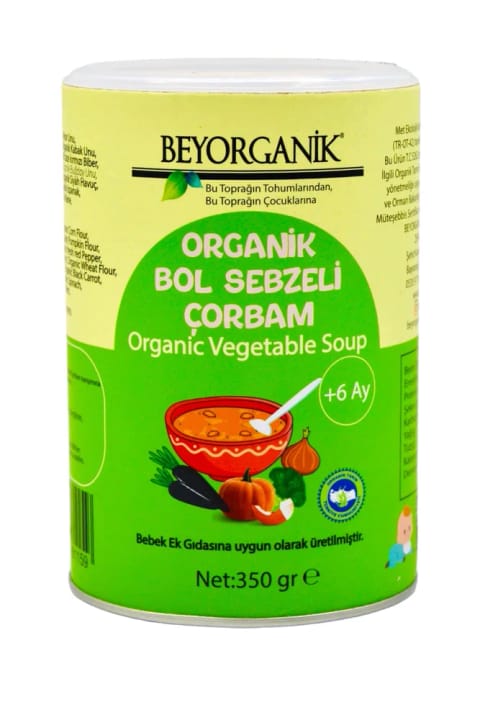 BEYORGANİK ارگانیک سوپ سبزیجات فراوان برای غذای کمکی ۳۵۰ گرم (بدون آفتکش و آفلاتوکسین)