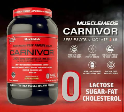 پروتئین ایزوله گوشت گاو هیدرولیز شده MuscleMeds Carnivor طعم شکلات ۹۴۹.۲ گرم