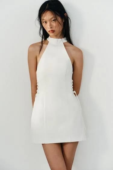 zara.com — l1066 | پیراهن هالتر با بندهای کناری