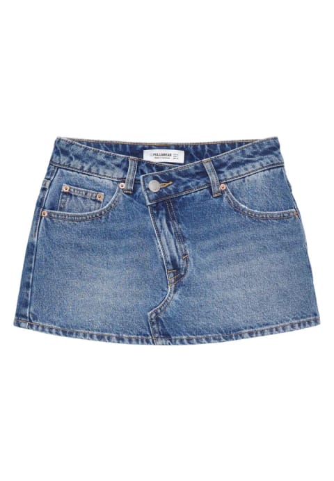 دامنشلوار جین کمرمتقاطع Pull&Bear