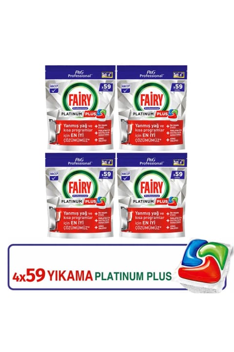 Fairy Professional Platinum Plus ماشین ظرفشویی کپسولی ۵۹ شستشو x4