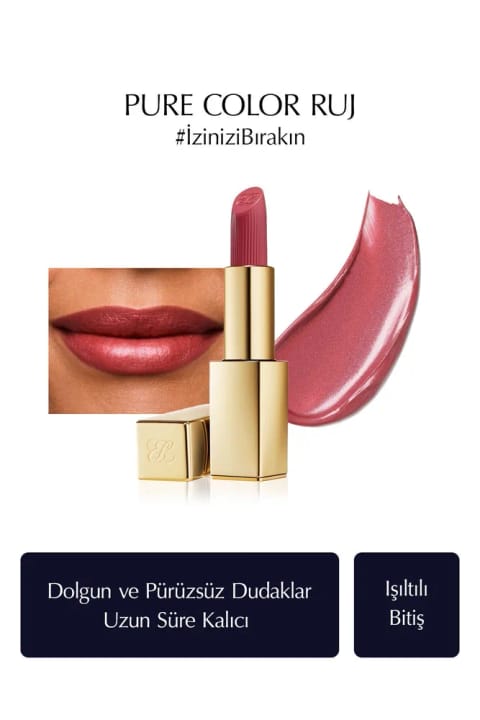 رژ لب Hi-Lustre Estee Lauder - Pure Color Hi-Lustre Lipstick — 420 Rebellious Rose