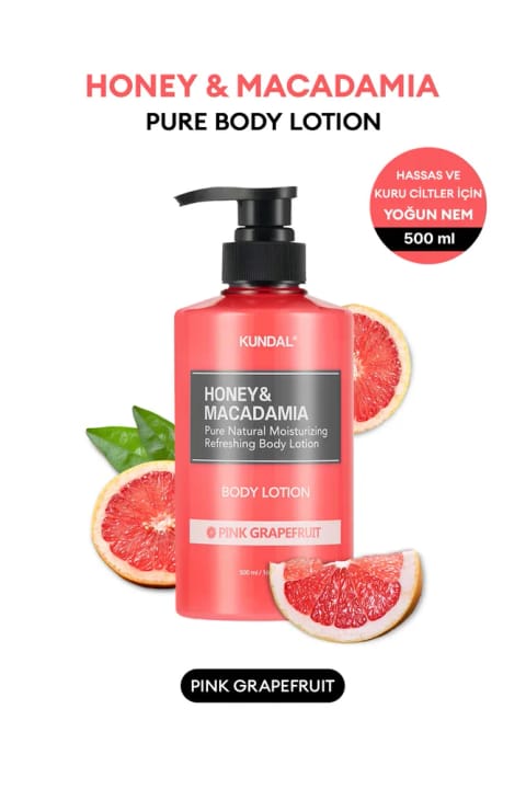 لوسیون بدن مرطوبکننده و مغذی Kundal Honey & Macadamia — Pink Grapefruit