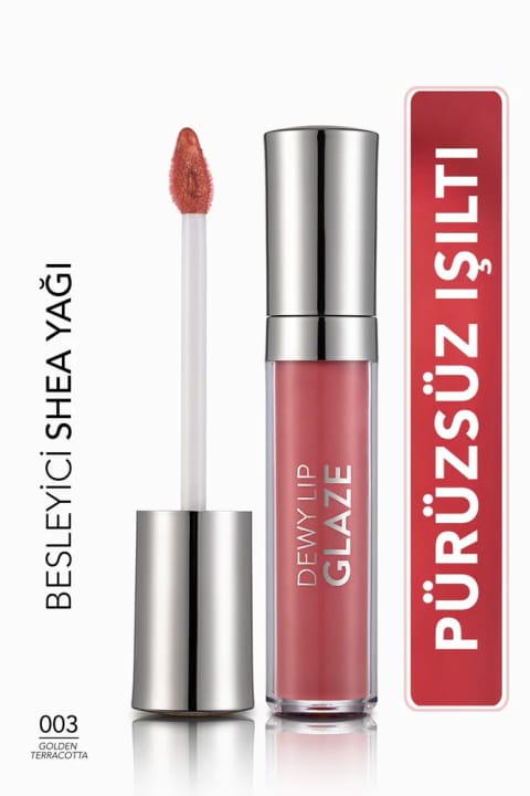 Flormar مرطوبکننده و مغذی لب (صورتی) - Dewy Lip Glaze - 003 Golden Terracotta