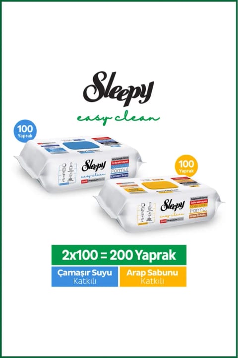 Sleepy Easy Clean Premium دستمال تمیزکننده سطح با صابون عربی و وایتکس