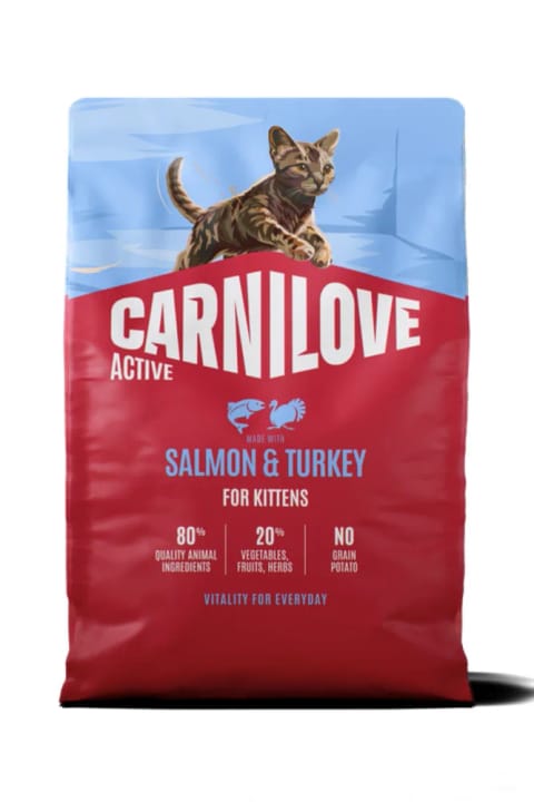 Carnilove ACTIVE بدون غلات مخصوص بچه گربهها با گوشت سالمون و بوقلمون ۲ کیلوگرم