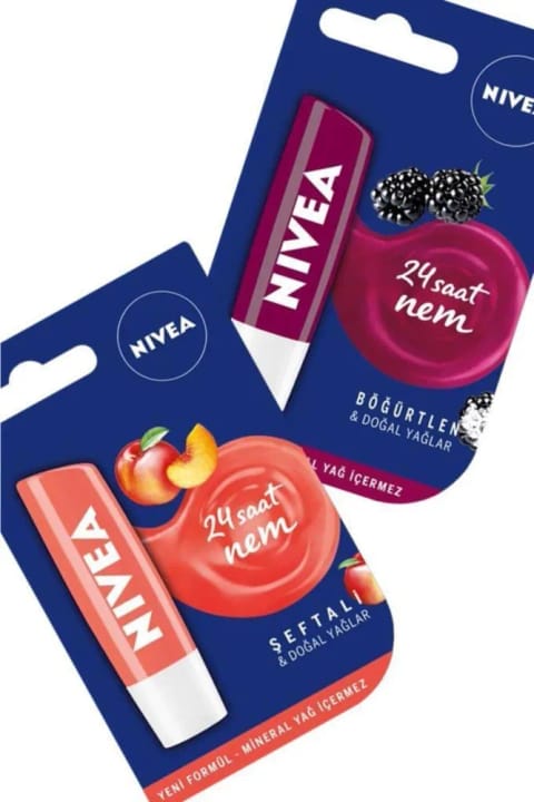 NIVEA بالم لب مرطوب ۲۴ ساعته هلو و شاهتوت