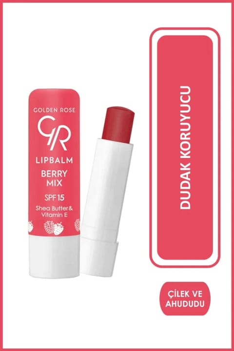 Golden Rose بالم لب Berry Mix SPF15 - مرطوبکننده لب توتفرنگی و تمشک