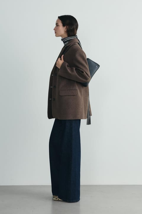 بلیزر کاپشن قهوه‌ای Gina — Blazer 4723