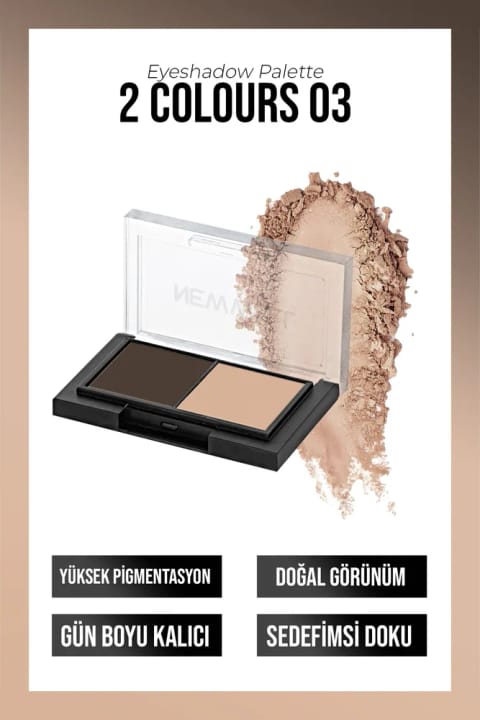 پالت سایه چشم ۲ رنگ New Well Porcelain Make Up شماره ۰۳