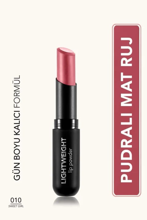 Flormar رژ لب مات فوق سبک (صورتی زنده) - Lightweight Lip Powder - 010 Swee...