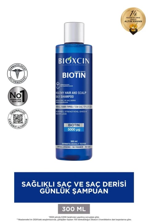 Bioxcin Biotin شامپو 300 میلی‌لیتر | مناسب همه انواع مو | شامپو روزانه