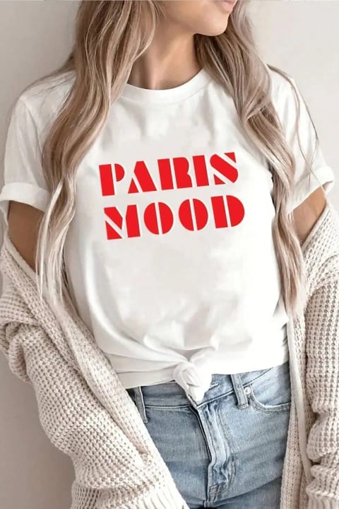 تیشرت طراحی چاپی Paris Mood یونیسکس uyguntarz