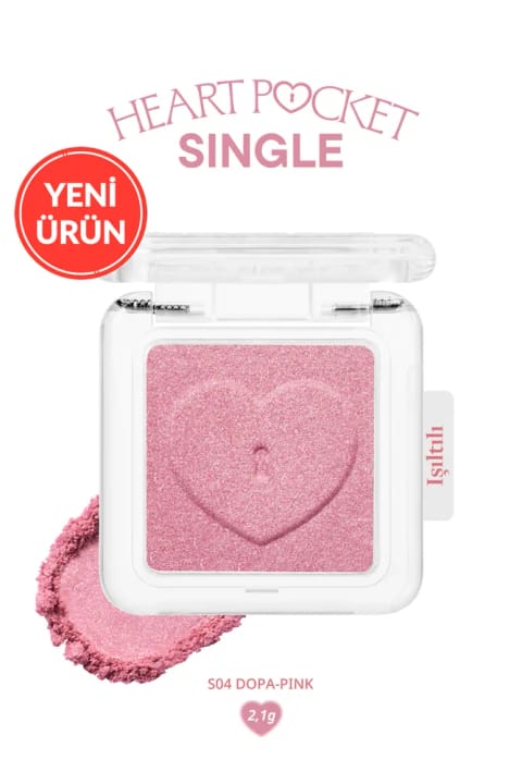 PERIPERA Heart Pocket Single سایه چشم تک‌نفره درخشان قابل شخصی‌سازی (S04 Do...)