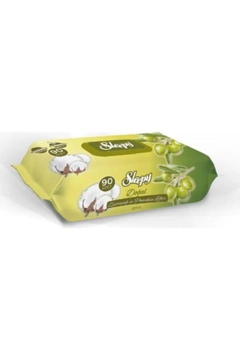 Sleepy دستمال مرطوب طبیعی با روغن زیتون ۹۰ برگ