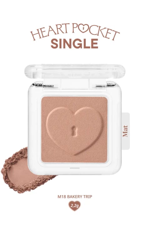 سایه تک‌فار مات قابل شخصی‌سازی PERIPERA Heart Pocket Single (M18 Bakery Trip)