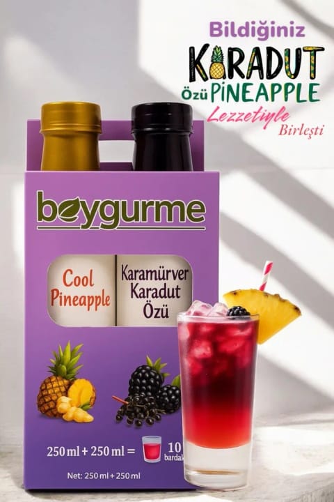 BEYGURME مجموعه تابستانی خنک آناناس و عصاره شاه‌توت با انگور فرنگی سیاه (به مقدار مساوی...)