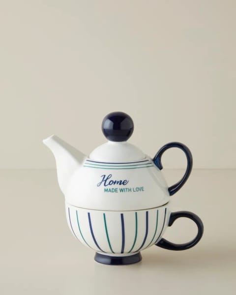 ست قوری With Love New Bone China مدل ۳۸۰ – ۲۶۰ ml سرمه‌ای