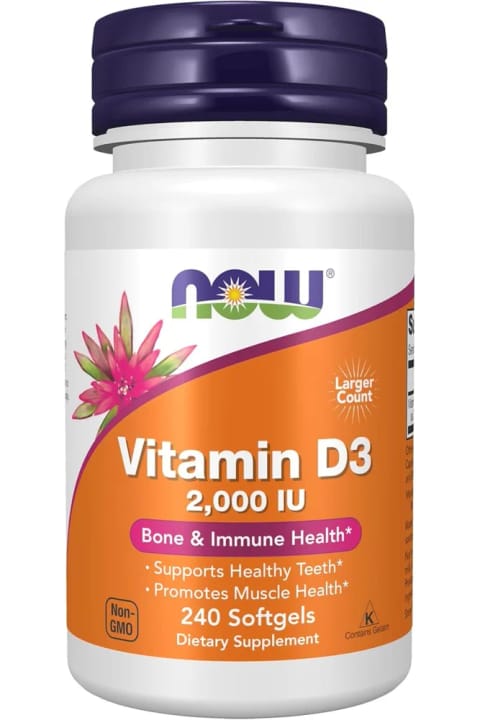 Now Foods ویتامین D-3 High Potency 2000 IU 240 سافتژل (منشأ آمریکا) DaphneLabs