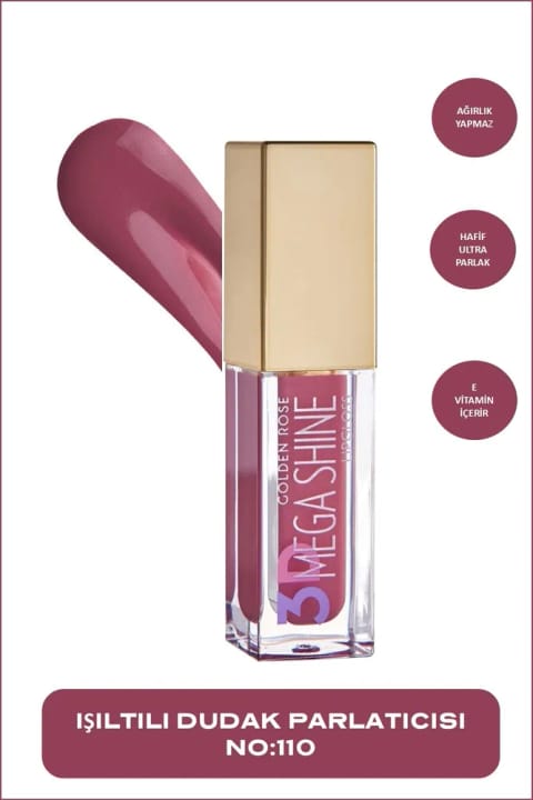 Golden Rose 3D Mega Shine Lipgloss - 109 - برق لب