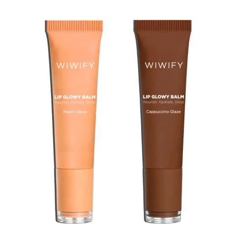 Nude Glow Lip Duo - Cappuccino Glaze Balm + Peach Glaze Balm