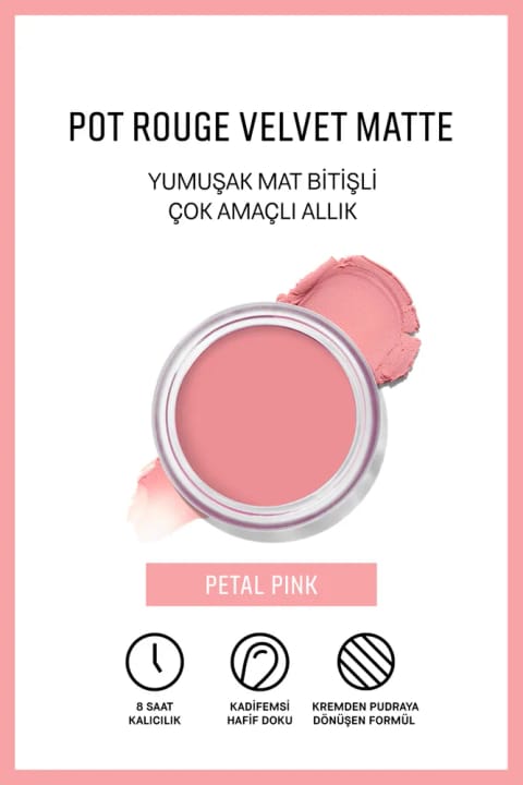 بوبی براون Pot Rouge Velvet Matte - رژگونه و رژ لب کرمی مات چندمنظوره — Petal Pink