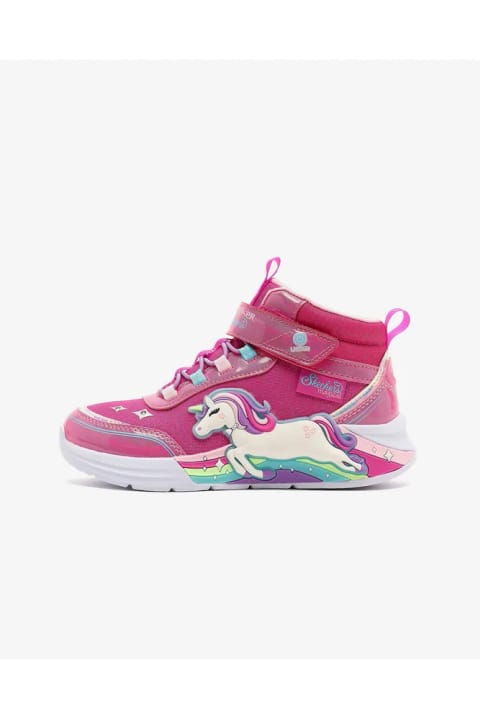 SKECHERS UNICORN CHASER چکمه دخترانه بزرگ صورتی چراغ‌دار 303302L PKMT