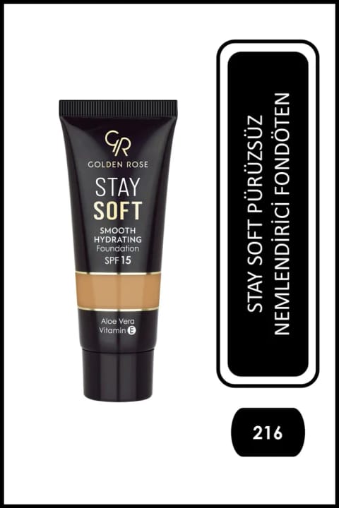 Golden Rose Stay Soft Smooth Hydrating Foundation شماره 216 - کرم پودر مرطوب‌کننده