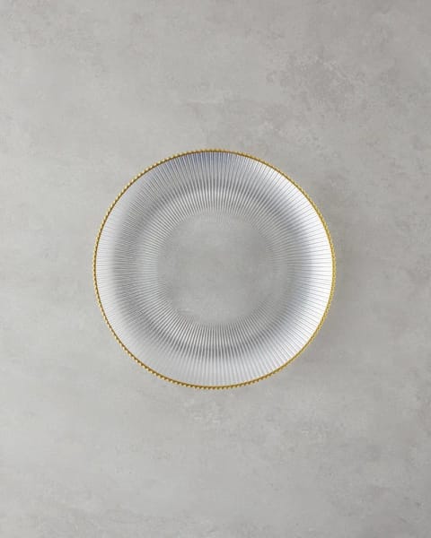 بشقاب سرو شیشه‌ای Graceful Shapes طلایی