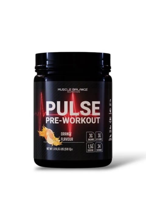 MUSCLE BALANCE Pulse Preworkout 510 گرم 34 سرویس پرتقال محصول قبل از تمرین