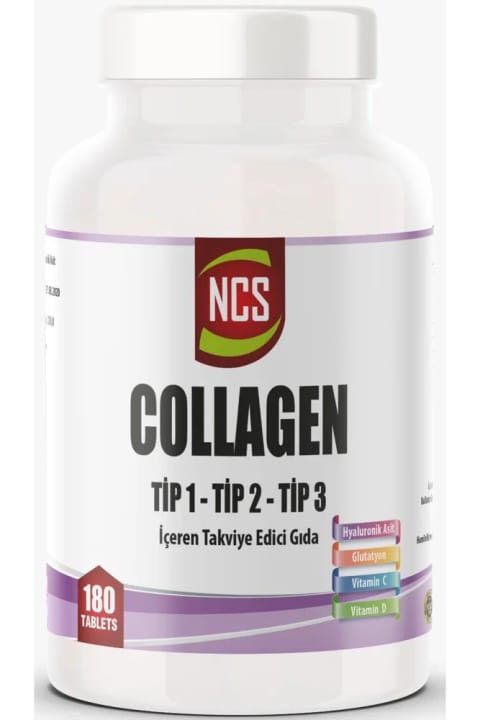NCS 180 عدد قرص کلاژن هیدرولیز شده تیپ ۱-۲-۳ گلوتاتیون Vitamin D&E