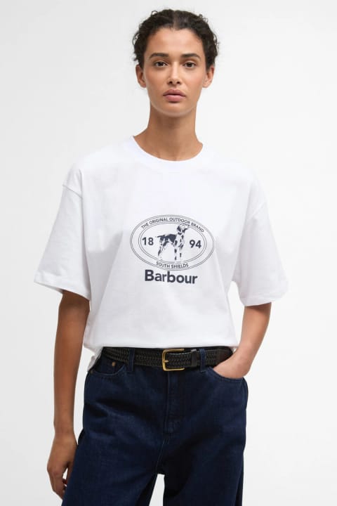 تیشرت Barbour مدل Fern رنگ سفید WH11