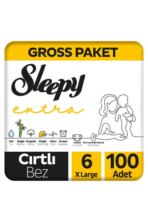پوشک بچه Sleepy Extra فعالیت روزانه بسته بزرگ سایز ۶ Xlarge ۱۰۰ عددی