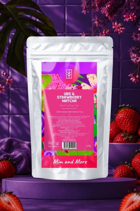 پودر ماچا سوپرفود Ube توتفرنگی Mim and More - ۱۰۰ گرم