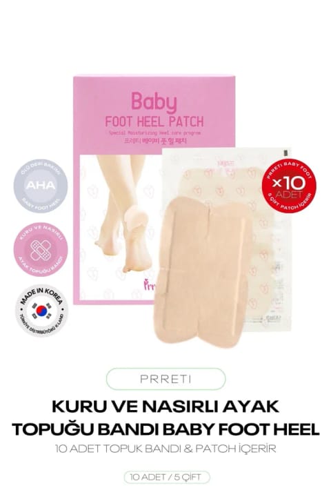 Prreti باند پاشنه پای خشک، آسیبدیده و پینهبسته Baby Foot Heel Patch ۱۰ عددی