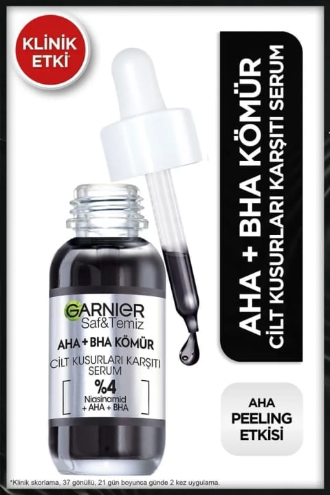 Garnier Aha Bha سرم ضد عیوب پوست با %4 نیاسینامید و اثر لایهبرداری