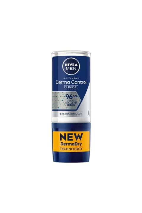 NIVEA MEN رول‌آن دئودورانت Derma Control Clinical ضدتعریق 96 ساعت 50 میلی‌لیتر